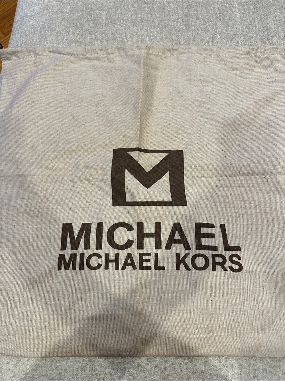 Michael Kors Beige Canvas Dust Bag with Brown Logot 21x22